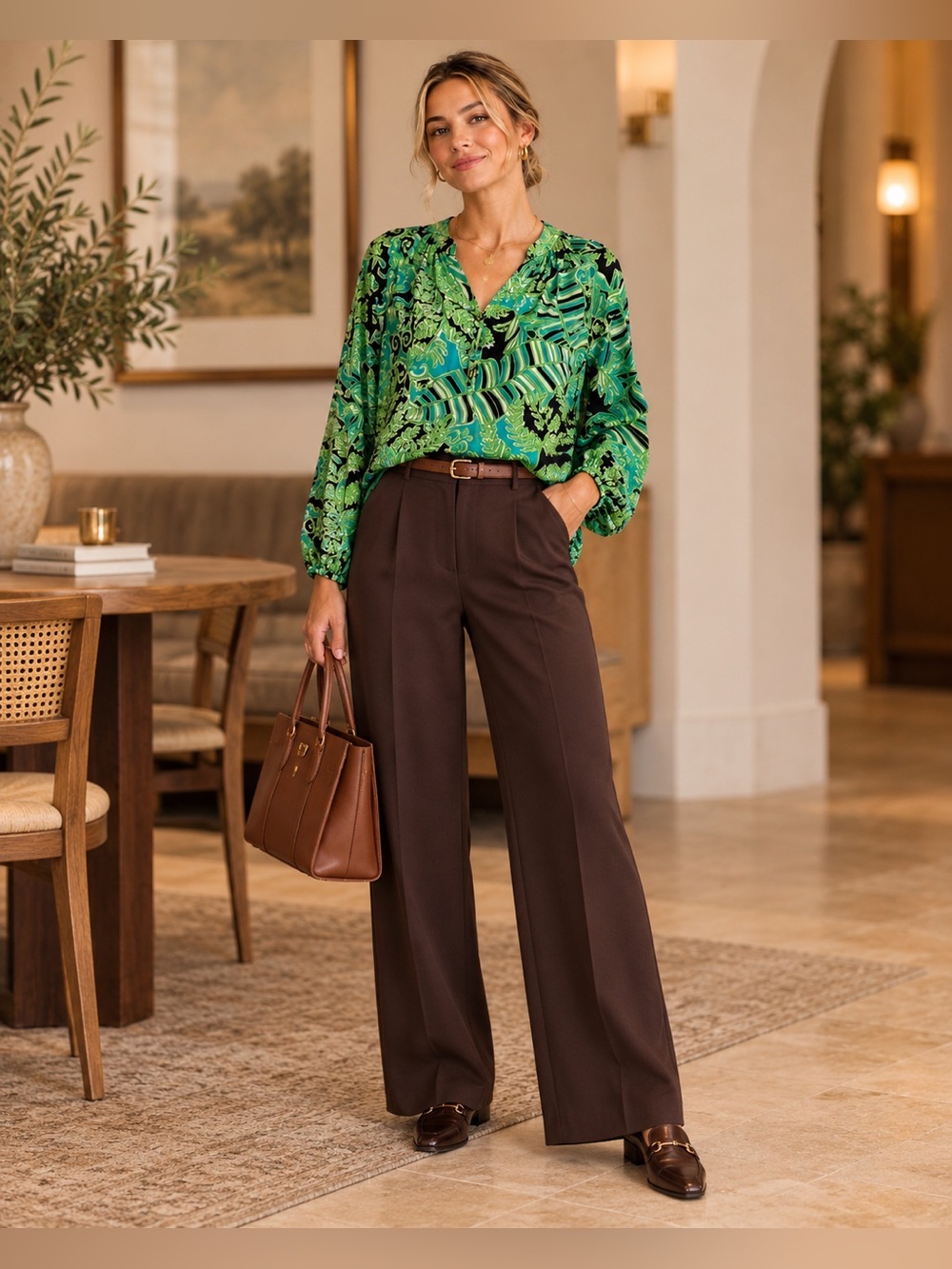 Lilly Pulitzer Elsa Silk Blouse XS Green Paisley Resort Cruise Vacation Preppy